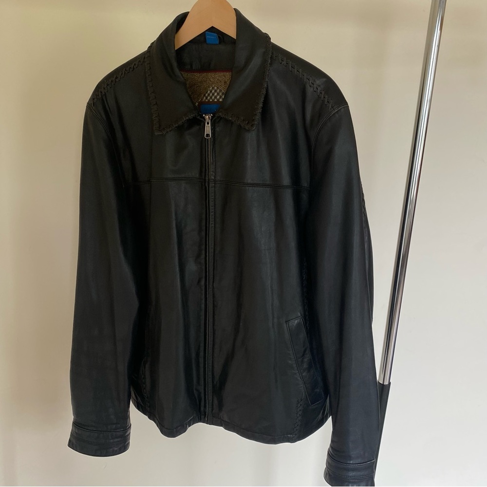 Vintage black genuine leather jacket